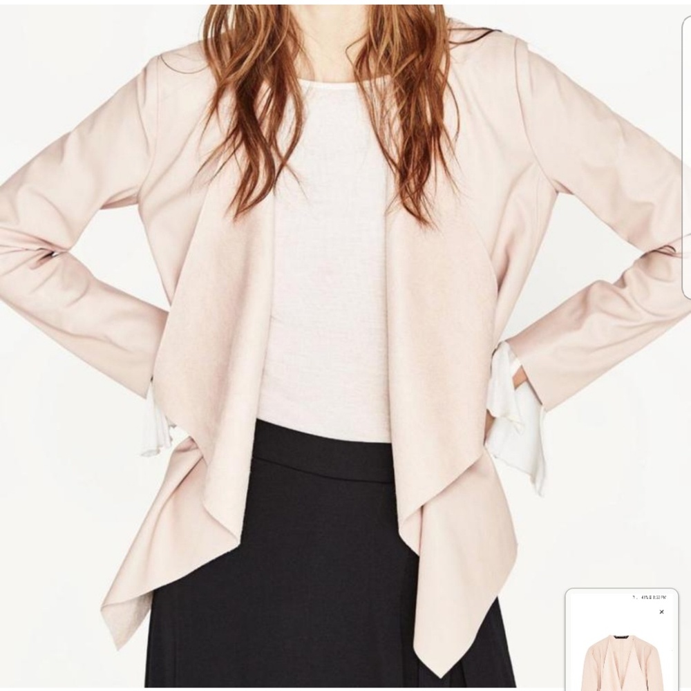 Zara Basic faux suede Leather jacket